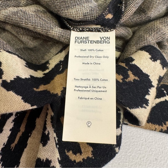Diane Von Furstenberg Animal Print Knit Cotton Midi Skirt - Picture 6 of 8